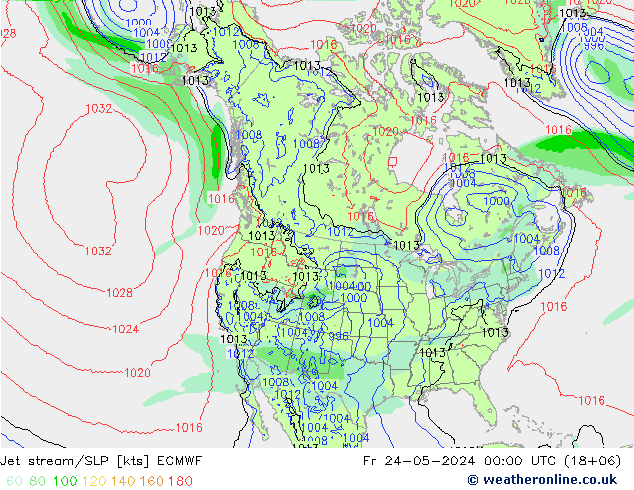 Polarjet/Bodendruck ECMWF Fr 24.05.2024 00 UTC