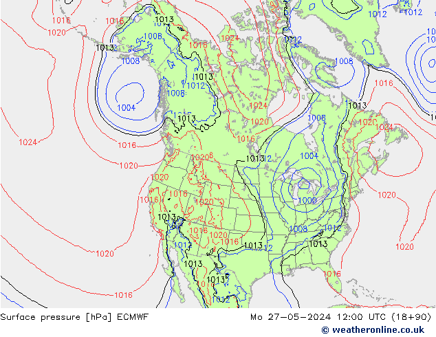 приземное давление ECMWF пн 27.05.2024 12 UTC