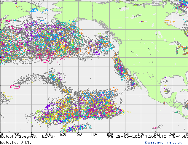 Isotachs Spaghetti ECMWF mer 29.05.2024 12 UTC