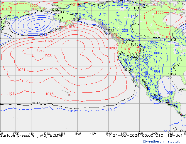 Atmosférický tlak ECMWF Pá 24.05.2024 00 UTC