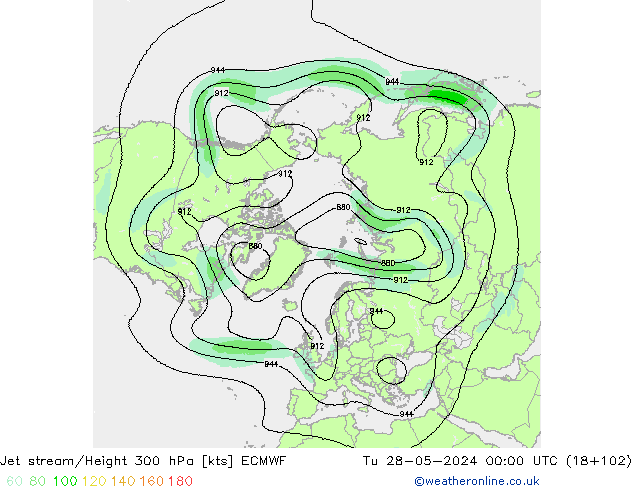 Corrente a getto ECMWF mar 28.05.2024 00 UTC