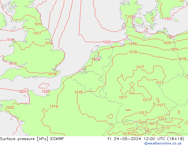 Surface pressure ECMWF Fr 24.05.2024 12 UTC