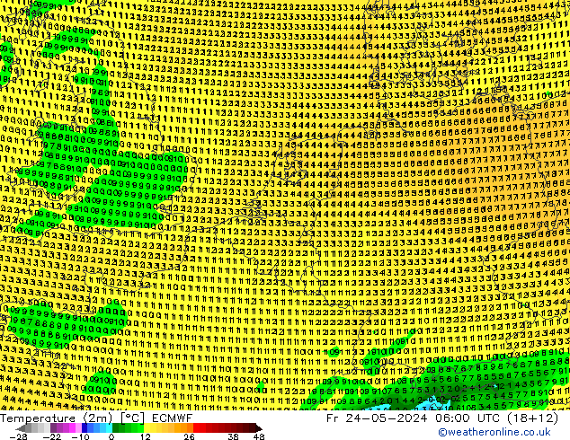 карта температуры ECMWF пт 24.05.2024 06 UTC