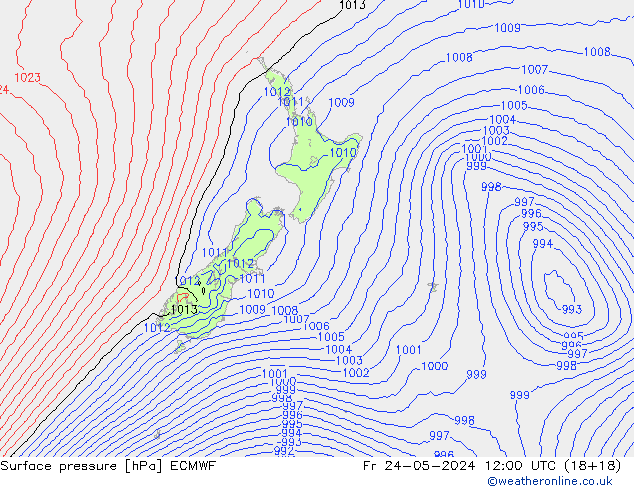 Yer basıncı ECMWF Cu 24.05.2024 12 UTC