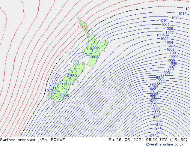 Yer basıncı ECMWF Paz 26.05.2024 06 UTC