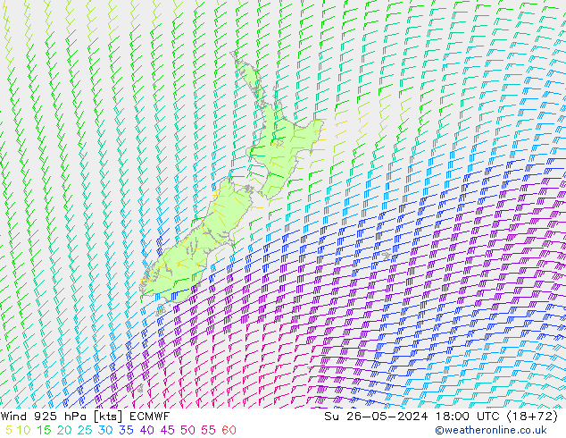 Wind 925 hPa ECMWF So 26.05.2024 18 UTC