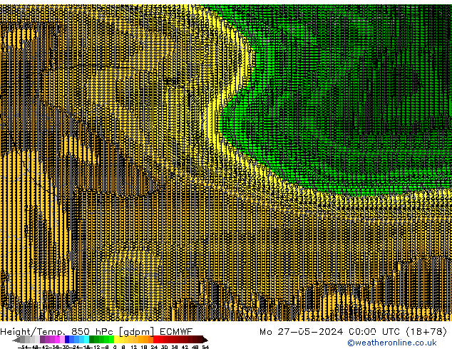 Height/Temp. 850 hPa ECMWF Mo 27.05.2024 00 UTC