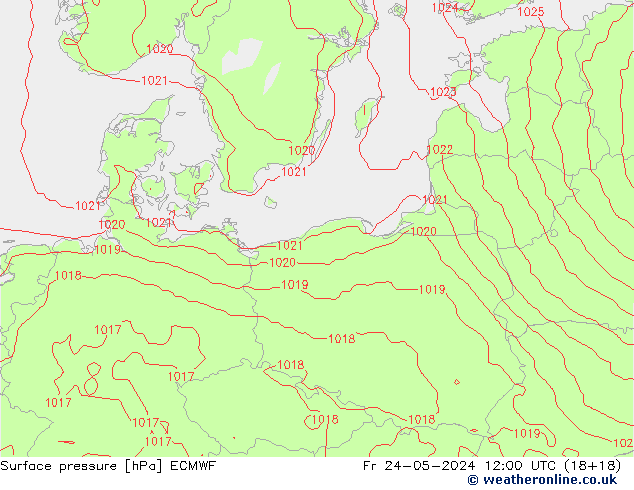 Surface pressure ECMWF Fr 24.05.2024 12 UTC