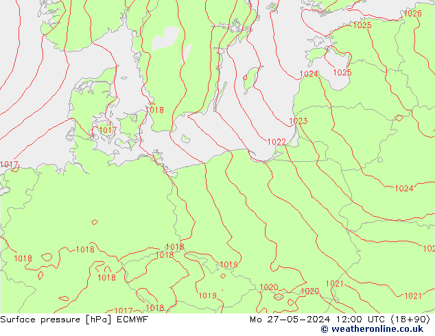 Luchtdruk (Grond) ECMWF ma 27.05.2024 12 UTC