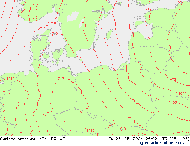 Pressione al suolo ECMWF mar 28.05.2024 06 UTC