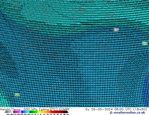 Height/Temp. 500 hPa ECMWF nie. 26.05.2024 06 UTC