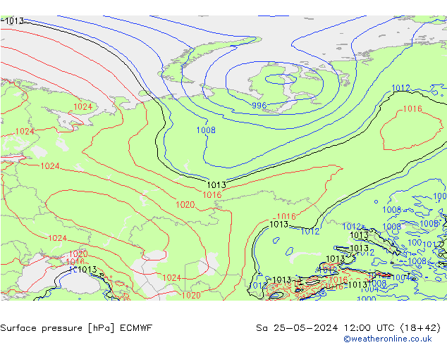 Yer basıncı ECMWF Cts 25.05.2024 12 UTC