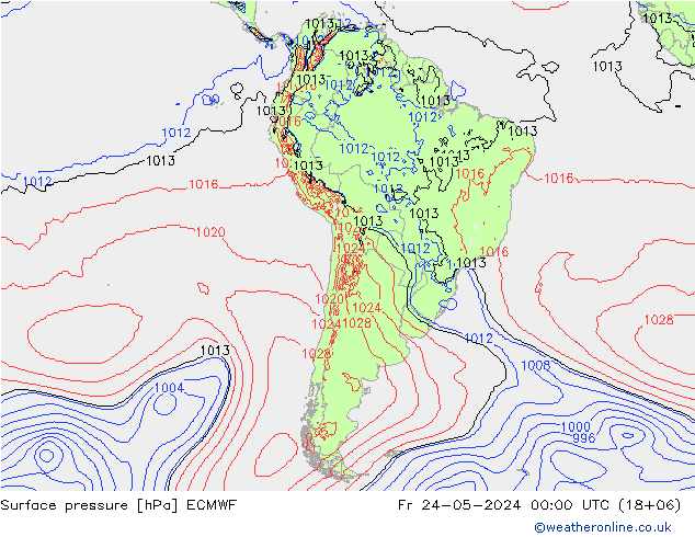 Yer basıncı ECMWF Cu 24.05.2024 00 UTC