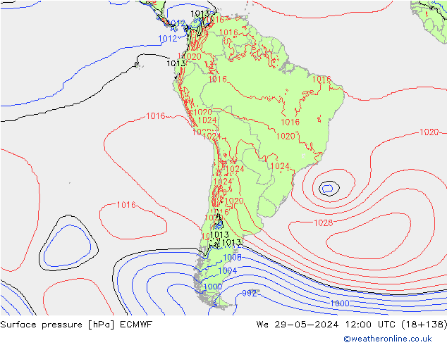 Yer basıncı ECMWF Çar 29.05.2024 12 UTC