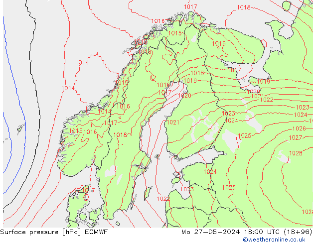 pression de l'air ECMWF lun 27.05.2024 18 UTC