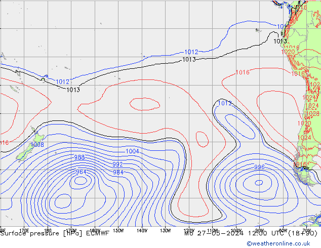 Luchtdruk (Grond) ECMWF ma 27.05.2024 12 UTC