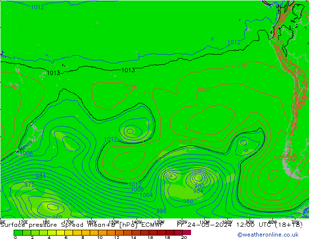 приземное давление Spread ECMWF пт 24.05.2024 12 UTC