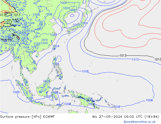 Luchtdruk (Grond) ECMWF ma 27.05.2024 06 UTC