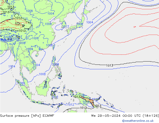 приземное давление ECMWF ср 29.05.2024 00 UTC