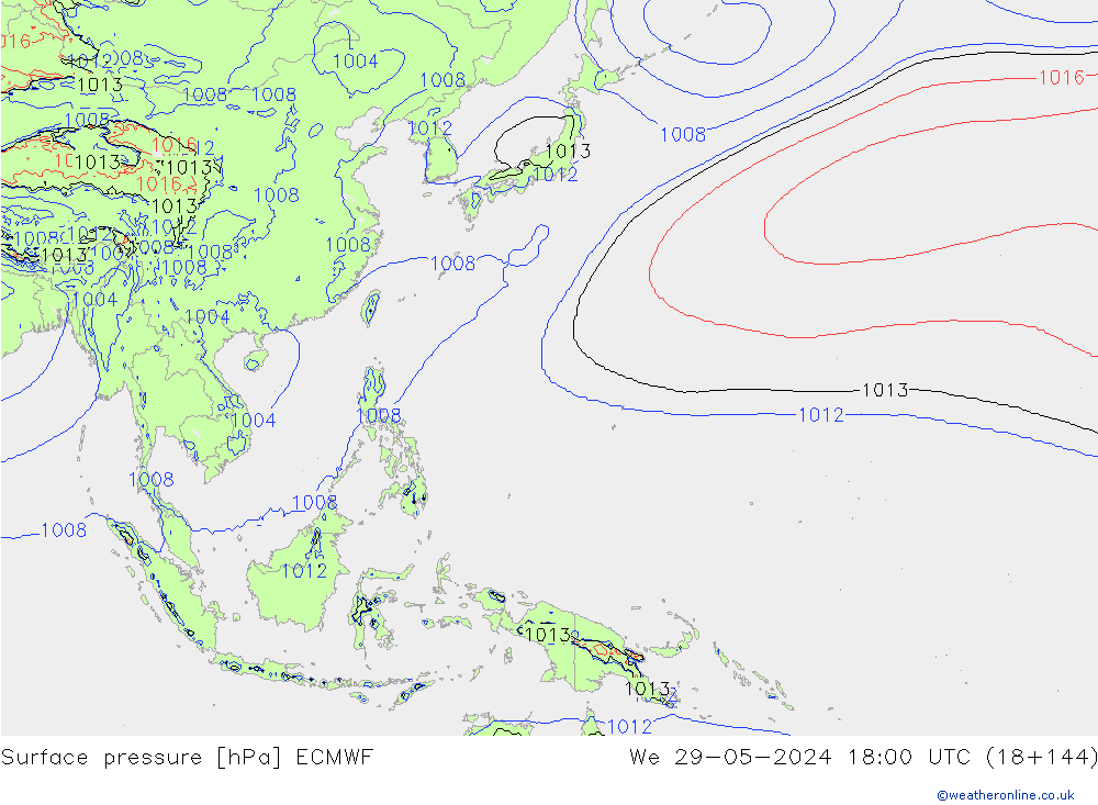 Yer basıncı ECMWF Çar 29.05.2024 18 UTC