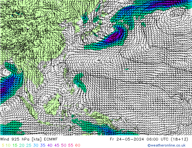 Vent 925 hPa ECMWF ven 24.05.2024 06 UTC