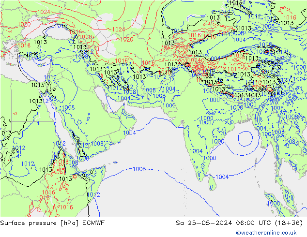 Luchtdruk (Grond) ECMWF za 25.05.2024 06 UTC