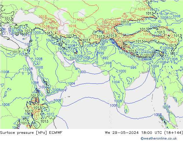 pression de l'air ECMWF mer 29.05.2024 18 UTC