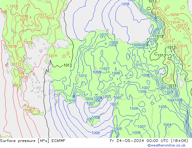 Yer basıncı ECMWF Cu 24.05.2024 00 UTC