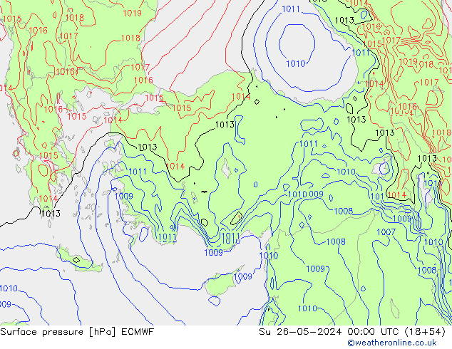 pression de l'air ECMWF dim 26.05.2024 00 UTC