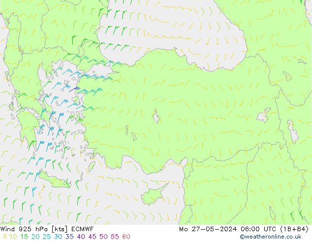Wind 925 hPa ECMWF Mo 27.05.2024 06 UTC