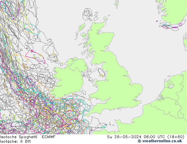 Isotachs Spaghetti ECMWF Su 26.05.2024 06 UTC