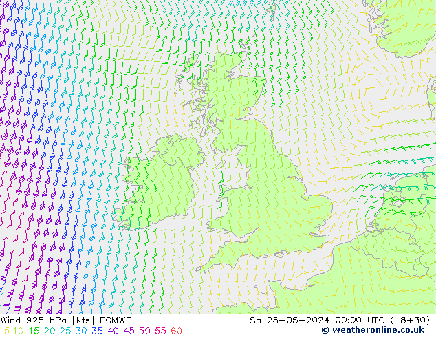 Vento 925 hPa ECMWF Sáb 25.05.2024 00 UTC