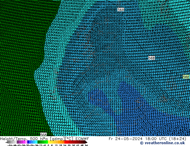 Height/Temp. 500 hPa ECMWF Pá 24.05.2024 18 UTC