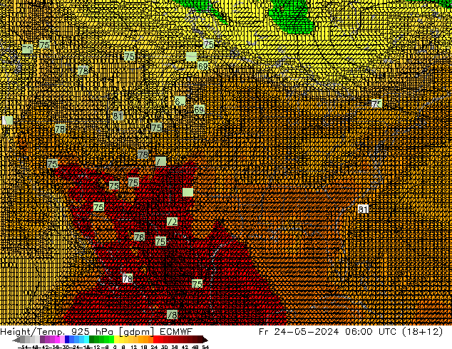 Height/Temp. 925 hPa ECMWF ven 24.05.2024 06 UTC