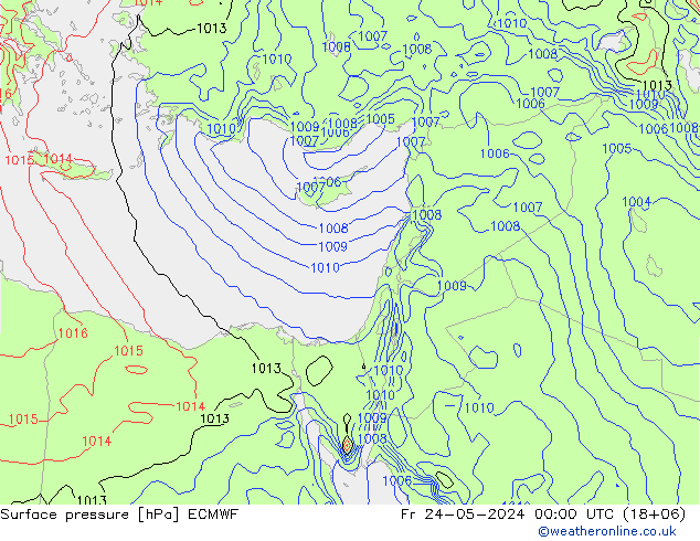 Surface pressure ECMWF Fr 24.05.2024 00 UTC