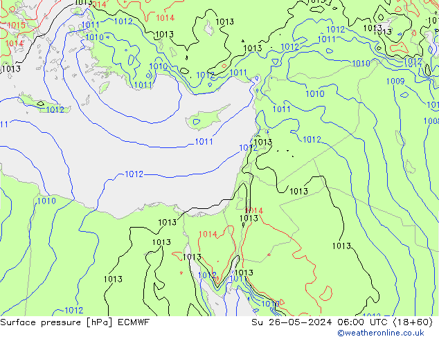 Pressione al suolo ECMWF dom 26.05.2024 06 UTC