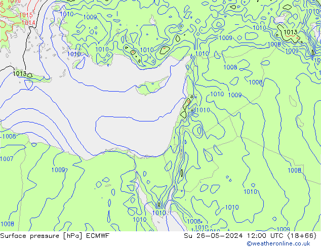 Pressione al suolo ECMWF dom 26.05.2024 12 UTC