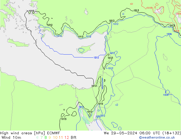 High wind areas ECMWF ср 29.05.2024 06 UTC