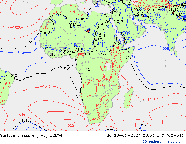 Surface pressure ECMWF Su 26.05.2024 06 UTC