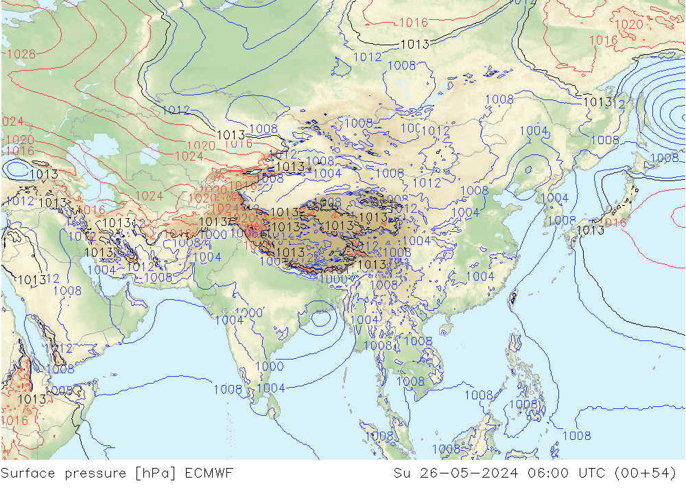 Surface pressure ECMWF Su 26.05.2024 06 UTC