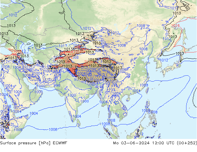 Yer basıncı ECMWF Pzt 03.06.2024 12 UTC