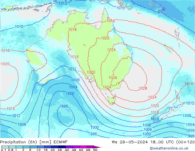 Yağış (6h) ECMWF Çar 29.05.2024 00 UTC