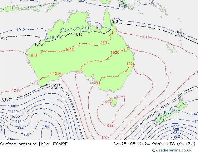 Luchtdruk (Grond) ECMWF za 25.05.2024 06 UTC