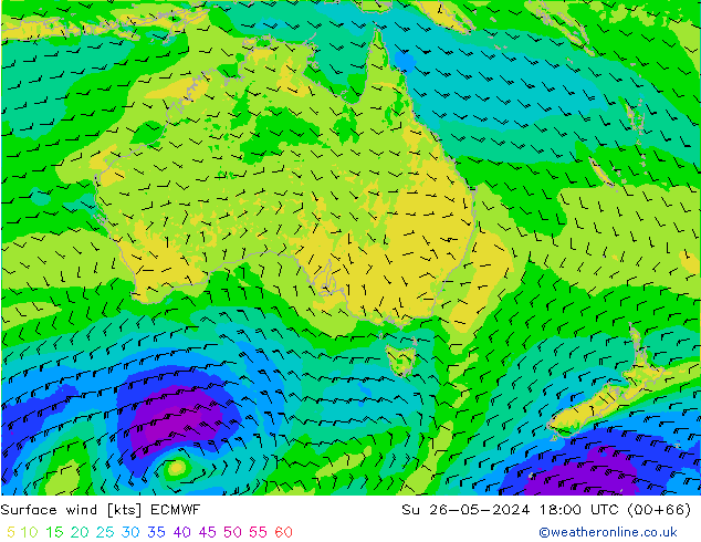 Surface wind ECMWF Su 26.05.2024 18 UTC