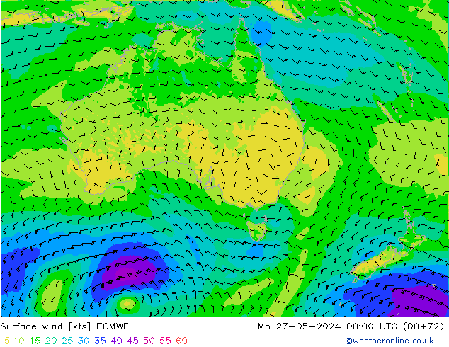 Vent 10 m ECMWF lun 27.05.2024 00 UTC