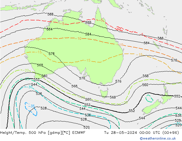 Height/Temp. 500 hPa ECMWF Ter 28.05.2024 00 UTC