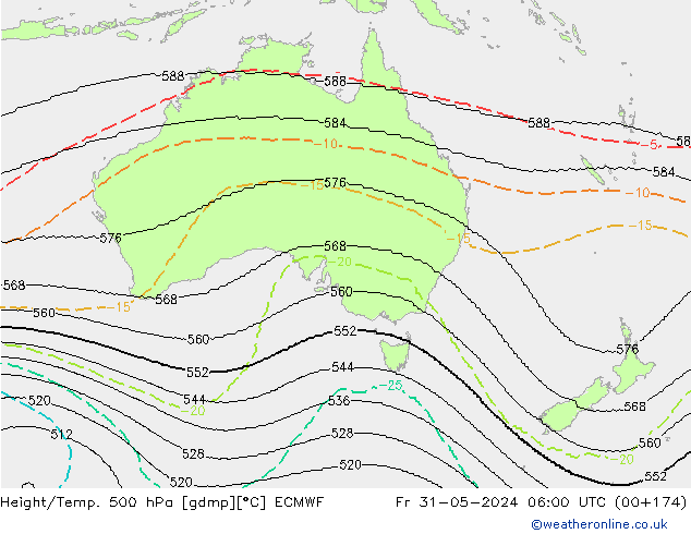 Height/Temp. 500 hPa ECMWF pt. 31.05.2024 06 UTC