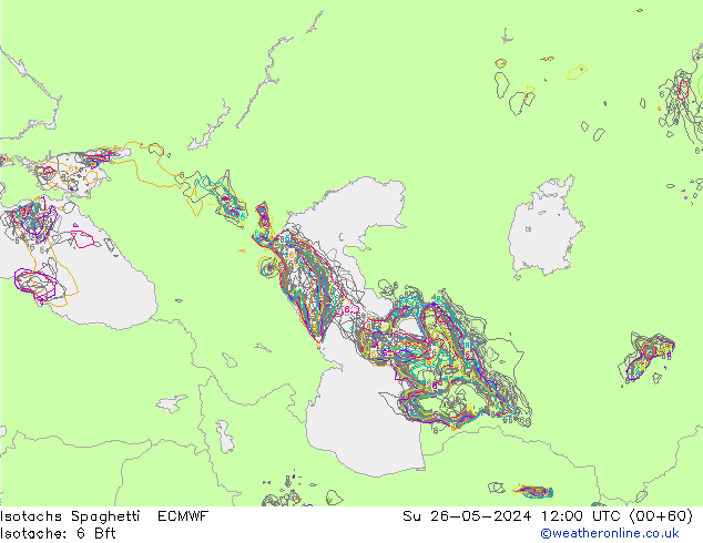 Isotachs Spaghetti ECMWF Su 26.05.2024 12 UTC