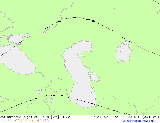 Jet stream/Height 300 hPa ECMWF Fr 31.05.2024 12 UTC