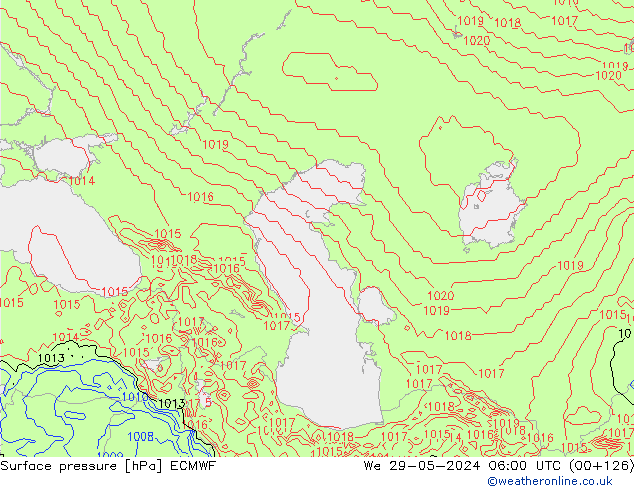 Surface pressure ECMWF We 29.05.2024 06 UTC